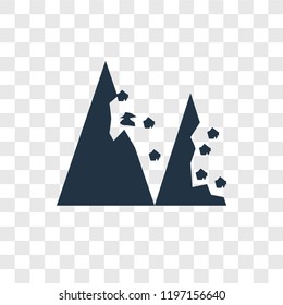 Landslide vector icon isolated on transparent background, Landslide transparency logo concept