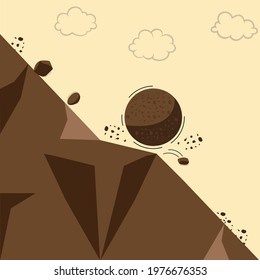 Landslide Vector Illustration Natural Disaster