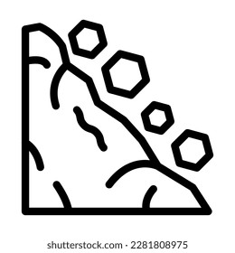 Landslide Vector Line Icon Design