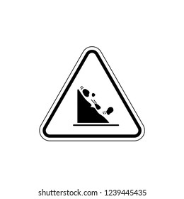 Landslide Warning Icon Vector.