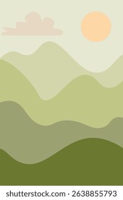 Landspace vector drawing: Abstract landscape illustration for minimalist and digital environments.