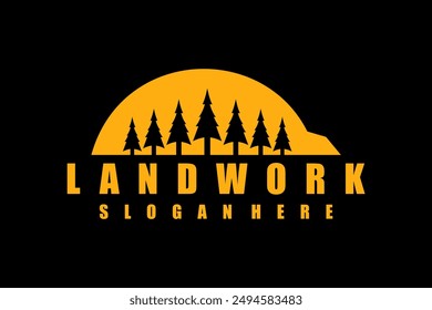 landwork logo design illustration vector	