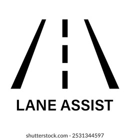 Lane Assist Sign. Vector Illustration. 