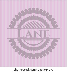 Lane badge with pink background