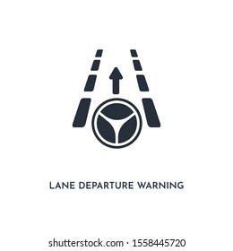 lane departure warning icon. simple element illustration. isolated trendy filled lane departure warning icon on white background. can be used for web, mobile, ui.