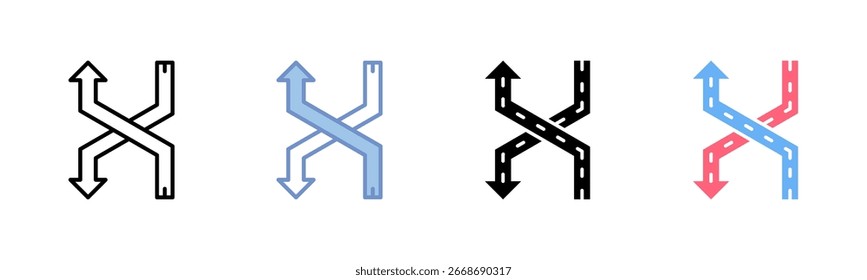 Coleção de vários estilos de folha de ícone de faixa