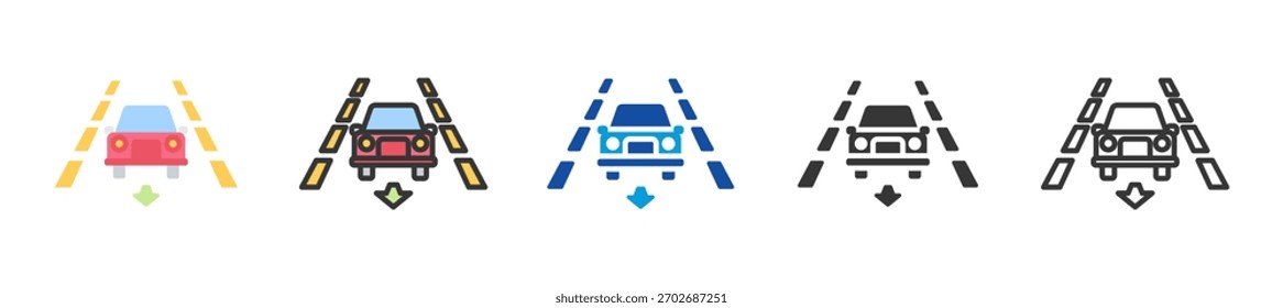 lane keeping icon set multi style various collection
