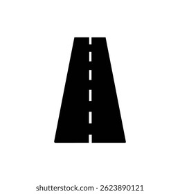 Lane Markings Road View Icon Black