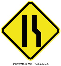 Lane narrowing on the right. Traffic signs used in Brazil. It is the Official listing, valid for the Exams. Regulatory Signaling. CTB