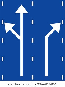 Lane preselection sign, Signs giving information, Special regulation, Road signs in Sweden