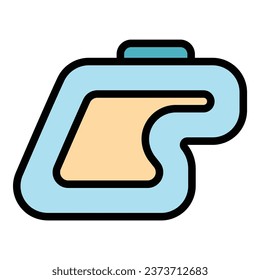 Lane racetrack icon outline vector. Track circuit. Car road color flat