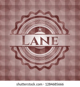 Lane red geometric pattern emblem. Seamless.