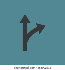 Lane for right turn and straight 
