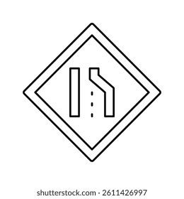 lane road sign line icon vector. lane road sign sign. isolated contour symbol black illustration