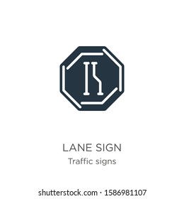 Lane sign icon vector. Trendy flat lane sign icon from traffic signs collection isolated on white background. Vector illustration can be used for web and mobile graphic design, logo, eps10