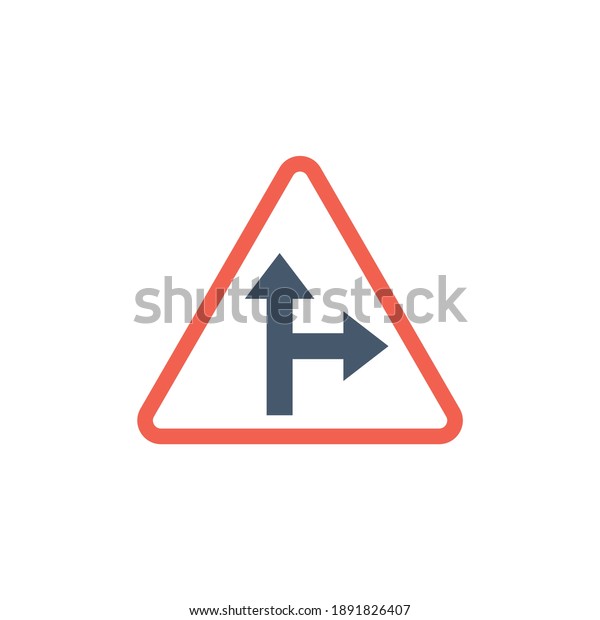  Lanes merging right sign 
in solid black flat shape glyph icon, isolated on white
background