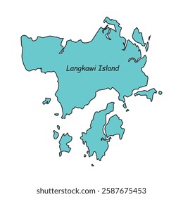 Langkawi island map vector illustration design