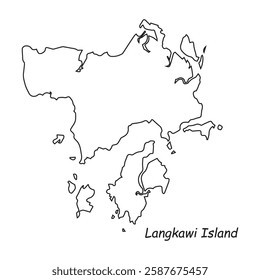 Langkawi island map vector illustration design