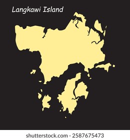 Langkawi island map vector illustration design