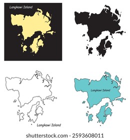 Langkawi island map vector illustration design