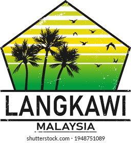 Langkawi malaysia Paradise Island Logo Template vector