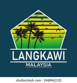 Langkawi malaysia Paradise Island Logo Template vector