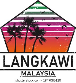Langkawi malaysia Paradise Island Logo Template vector