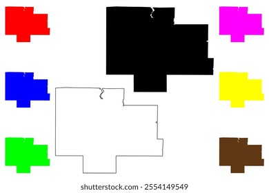 Langlade County, State of Wisconsin (U.S. county, United States of America, US) map vector illustration, scribble sketch map