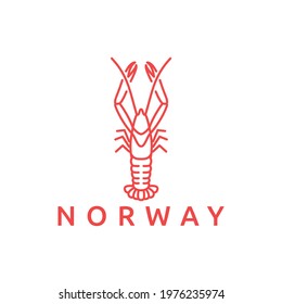 langoustine norway lobster line art seafood logo design inspiration