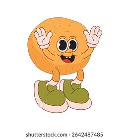 Langsat mascote de frutas logotipo personagem desenho animado ilustração