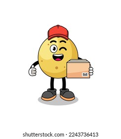 langsat mascot cartoon as an courier , character design