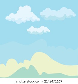 Langskape con cielo azul y nube