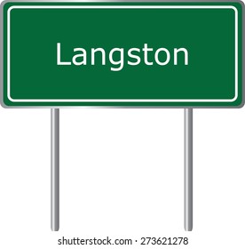 Langston, Alabama, road sign green vector illustration, road table, USA city