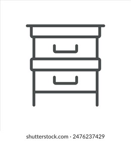 Langstroth hive Icon. Simple Line Illustration of a Langstroth Beehive, Symbolizing Modern Beekeeping. Vector Symbol on White Background.