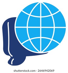 Language 3d icon vector style for communication user interface Dualtone style.