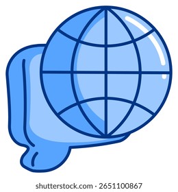 Language 3d icon vector style for communication user interface Blue style.