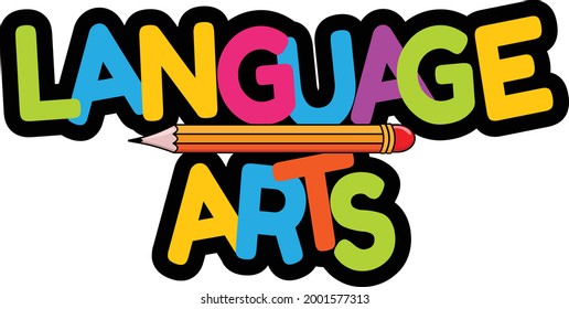 Language Arts School Kids Text Banner Vector Design