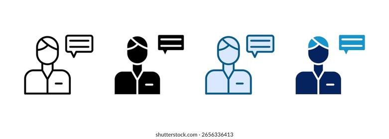 Ícone do Assistente de idioma definir coleção de vários estilos