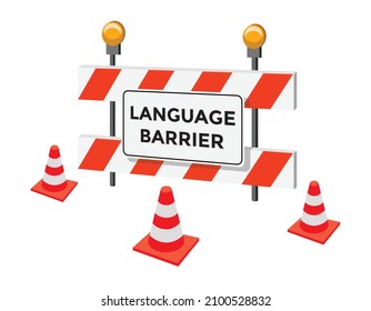 Language Barrier Road Sign, Vector Illustration 