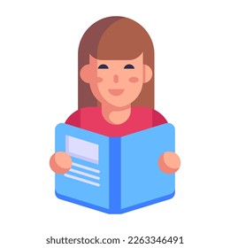 Language book flat icon, linguistics course 