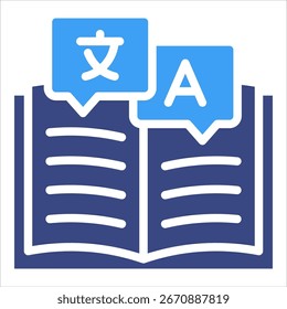 Icono de libro de idiomas Elemento para el diseño