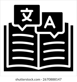 Icono de libro de idiomas Elemento para el diseño