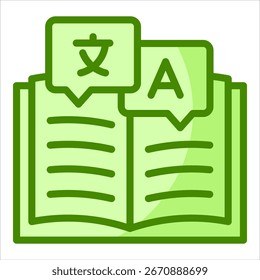Icono de libro de idiomas Elemento para el diseño