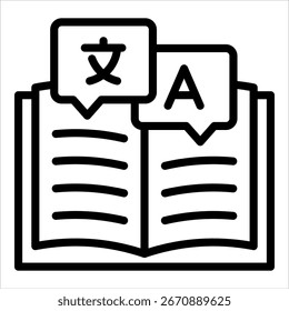 Icono de libro de idiomas Elemento para el diseño