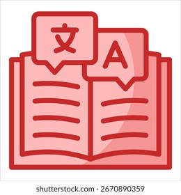 Icono de libro de idiomas Elemento para el diseño