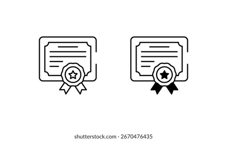 Icono de diseño de certificado de idioma con ilustración de stock de fondo blanco