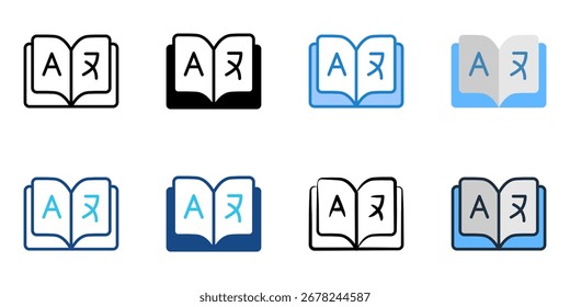Ícone da classe de idioma definir coleção de vários estilos 
