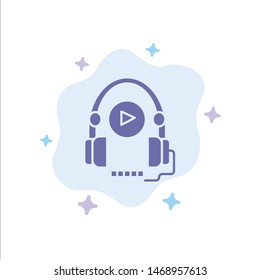 Language, Course, Language Course, Education Blue Icon on Abstract Cloud Background. Vector Icon Template background