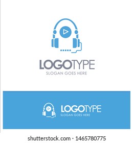 Language, Course, Language Course, Education Blue Logo vector. Vector Icon Template background