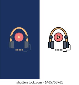 Language, Course, Language Course, Education  Icons. Flat and Line Filled Icon Set Vector Blue Background. Vector Icon Template background